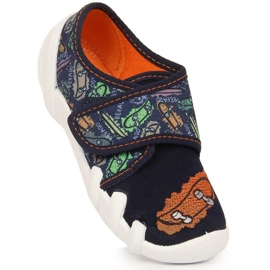 Befado Jr BEF11F hjemmesko med velcro marine blå