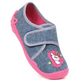 Børnehave hjemmesko med enhjørning velcro Befado Jr BEF38 violet