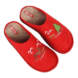 Hjemmesko lavet af uldfilt Big Star W INT1803B rød