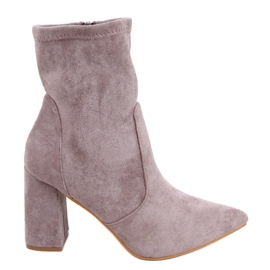 PA1 Natalie Khaki støvler med ruskindshæl beige