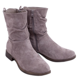 PA1 Theda Khaki flade ruskindsstøvler beige