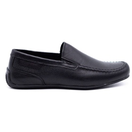 Polbut Mænds læder loafers 2105 sort korn
