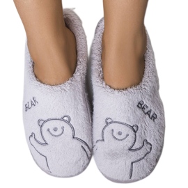 BM Smile Bear grå bløde hjemmesko