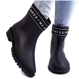 PA1 Slip-on regnstøvler med flad hæl til kvinder, sort Coreta