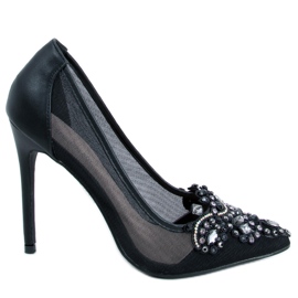 Damepumps med Monroe Black sten sort