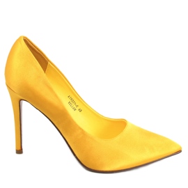 Høje hæle i satin til kvinder Talia Yellow gul