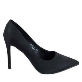 PA1 Kvinde satin høje hæle Talia Black sort