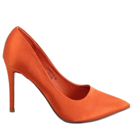 Kvinde satin høje hæle Talia Orange