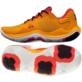Under Armour Spawn 4 M 3024971 800 basketballsko flerfarvet appelsiner og røde