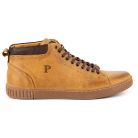 Polbut Herre læder creepers sko 2108sw rød orange