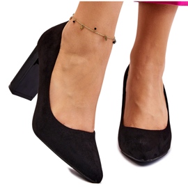 Suede Pumps på en moderigtig hæl Sort Estellia
