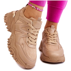 PG1 Klassiske sportssko på en mørk beige Bowie-platform