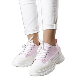 BM Pink high platform sneakers fra Lavaris lyserød