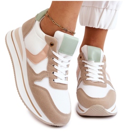 PG1 Kvinder Wedge Sportssko Hvid Og Beige Neva
