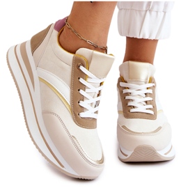 PG1 Hermain Beige Wedge Sneakers hvid