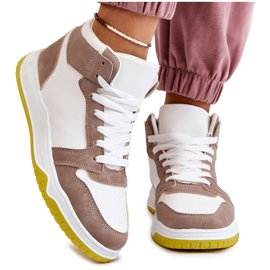 BM Høj dame sportssko sneakers hvid og beige rygte