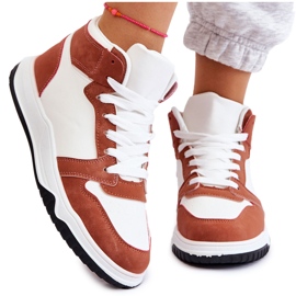 BM Høje sportssko til kvinder Sneakers Hvid Camel Rumor brun