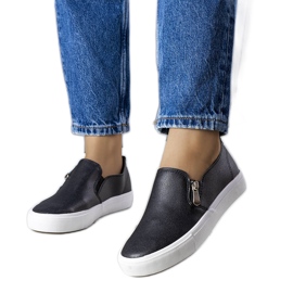 Sorte øko-læder sneakers fra Denain
