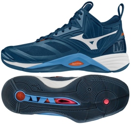 Mizuno Wave Momentum 2 Mid V1GA211721 volleyballsko blå blå