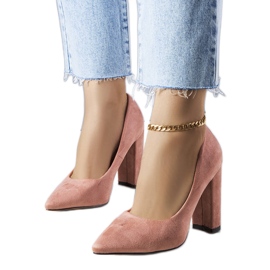 PA1 Pink hæl pumps fra Amiyah lyserød