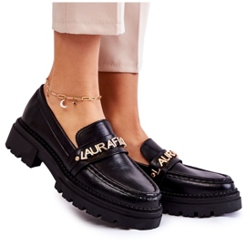 Læder Loafers Bogstaver La.Fi 210001B-PU Sort