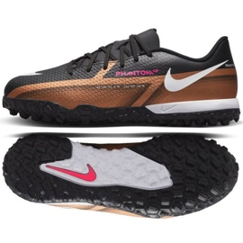 Nike Phantom GT2 Academy Qatar Tf Jr DR6062 810 fodboldsko brun, sort beige og brune