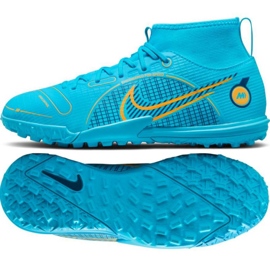 Nike Mercurial Superfly 8 Academy Tf Jr DJ2864 484 fodboldsko blå blå