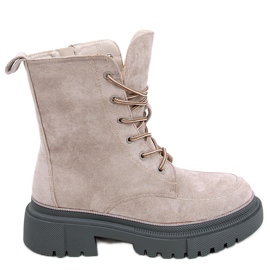 Roisin Khaki snørestøvler i ruskind beige