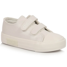 Børnesneakers lavet af øko læder med velcro hvid Big Star KK374093