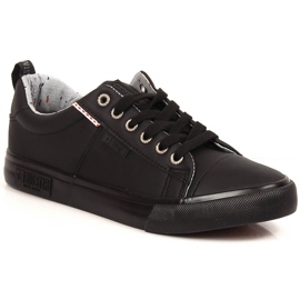 Sorte øko læder sneakers Big Star KK274006