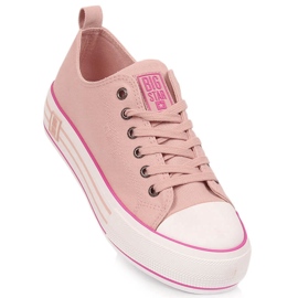 Damesneakers på platformen pudder pink Big Star LL274181 lyserød