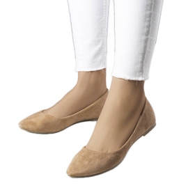 PA1 Beige ballerinaer i øko-ruskind fra Logan