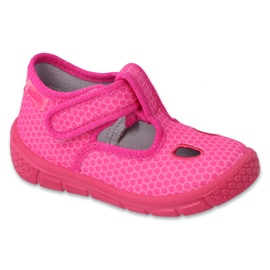 Befado børnetøfler med velcro 630P003 pink lyserød