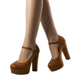Brune højhælede pumps