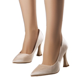 BM Otto beige timeglas hæl pumps
