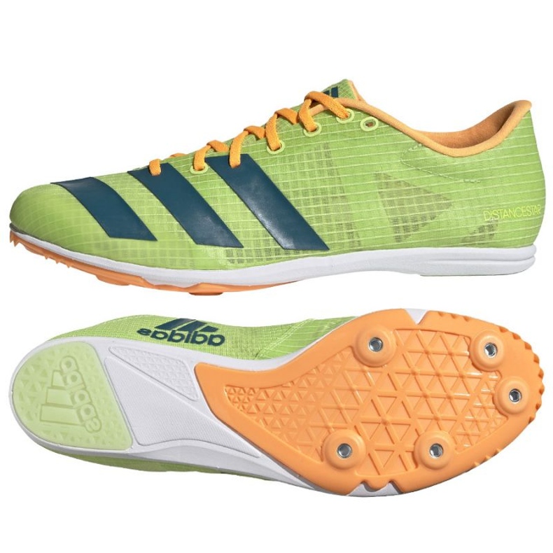 Spike sko adidas Distancestar M GY0947 orange grøn