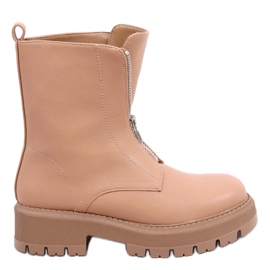 Laura Camel militærstøvler beige
