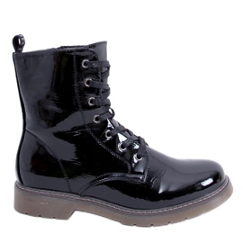 PA1 Patent martensiaki støvler Mike Black Patent Pu sort