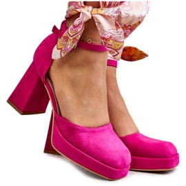 PS2 Fuchsia Diame Ruskind Chunky Heels Platform Pumps lyserød