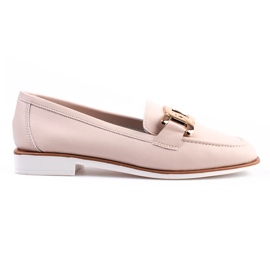 Shelovet loafers i beige læder til kvinder