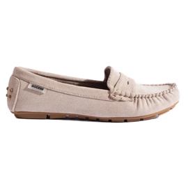 Dame ruskind loafers Shelovet elastisk beige