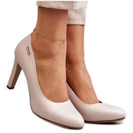 Damepumper på hæl Sergio Leone Light Beige Pearl Campbell
