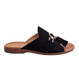 Lewski Shoes Dame Ruskind Hjemmesko Leewski Sko 3226 Sort