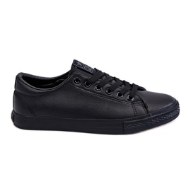 News Klassiske sneakers i læder i læder, sort Misima