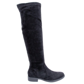 BM York Black Flat Thigh Highs sort