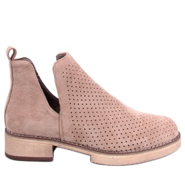 BM Gennembrudte fjederstøvler Neve Khaki beige