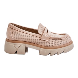 PM1 Dame loafers Flade hæle Beige Fletcher