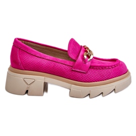 Dame Brogues Loafers med kæde Fuchsia Luella lyserød