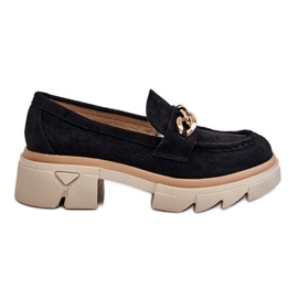 PM1 Dame Brogues Loafers med kæde Sort Luella