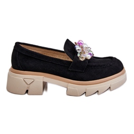 PM1 Dame Loafers Sko med Ornamenter Sort Issac